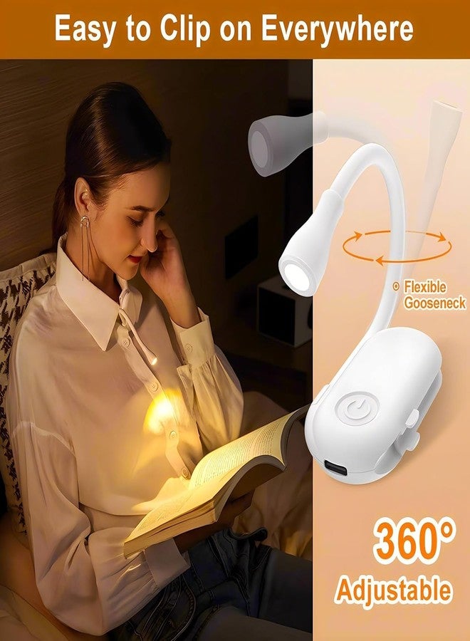 Dravina Rechargeable Book Reading Light with Clip- 3 Color LED Modes 360° Rotating Study Lamp for Night Reading, Bedside, Study Table Lamp, Eye Caring, USB Charging, Portable - Image 4